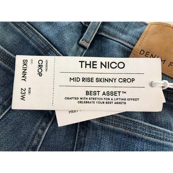 ARITZIA DENIM FORUM Nico Mid Rise Skinny Crop Jeans Size 23 Best Asset Raw Hem - Picture 5 of 9